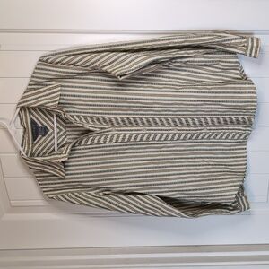 Koret 100% Cotton Multicolor Striped Blouse With Pleating Size Large